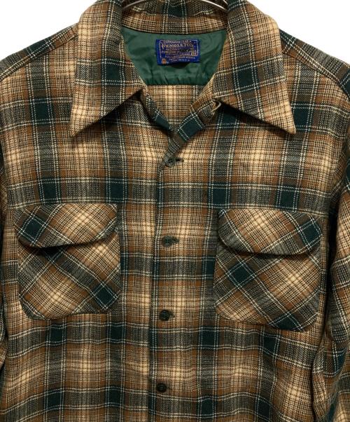 PENDLETON（ペンドルトン）PENDLETON (ペンドルトン) ロングスリーブシャツ ベージュ×グリーン サイズ:Mの古着・服飾アイテム