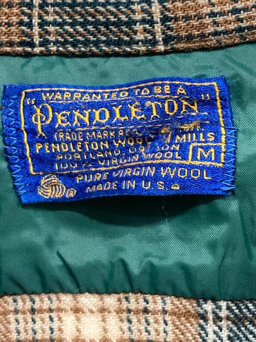 PENDLETON（ペンドルトン）PENDLETON (ペンドルトン) ロングスリーブシャツ ベージュ×グリーン サイズ:Mの古着・服飾アイテム