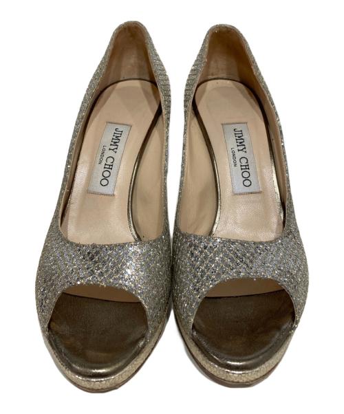 JIMMY CHOO（ジミーチュウ）JIMMY CHOO (ジミーチュウ) グリッターパンプス ゴールド サイズ:37　1/2の古着・服飾アイテム