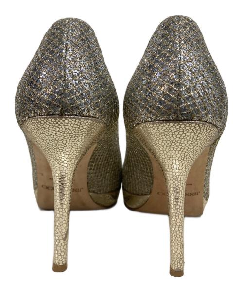 JIMMY CHOO（ジミーチュウ）JIMMY CHOO (ジミーチュウ) グリッターパンプス ゴールド サイズ:37　1/2の古着・服飾アイテム