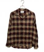 SUGARHILLシュガーヒル）の古着「HAIRLY PLAID OPEN COLLOR SHIRTS」｜エンジ×ベージュ