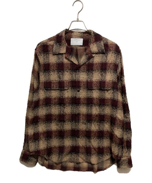 SUGARHILL（シュガーヒル）SUGARHILL (シュガーヒル) HAIRLY PLAID OPEN COLLOR SHIRTS エンジ×ベージュ サイズ:2の古着・服飾アイテム