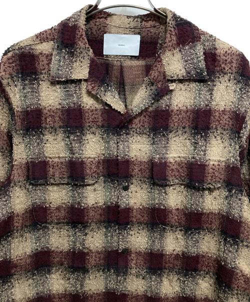 SUGARHILL（シュガーヒル）SUGARHILL (シュガーヒル) HAIRLY PLAID OPEN COLLOR SHIRTS エンジ×ベージュ サイズ:2の古着・服飾アイテム