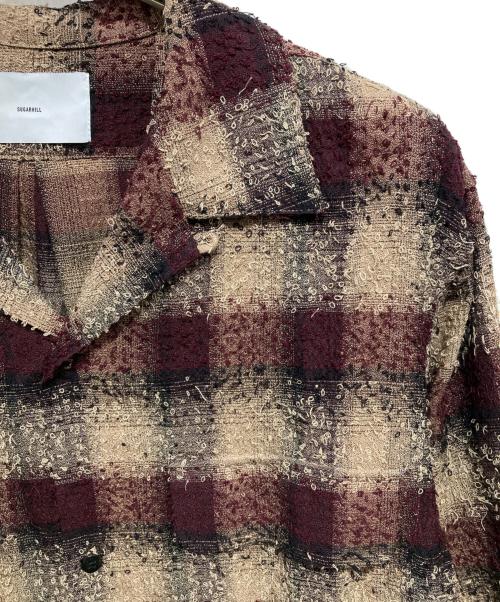 SUGARHILL（シュガーヒル）SUGARHILL (シュガーヒル) HAIRLY PLAID OPEN COLLOR SHIRTS エンジ×ベージュ サイズ:2の古着・服飾アイテム