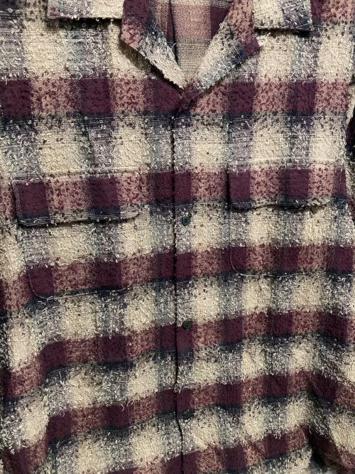 SUGARHILL（シュガーヒル）SUGARHILL (シュガーヒル) HAIRLY PLAID OPEN COLLOR SHIRTS エンジ×ベージュ サイズ:2の古着・服飾アイテム