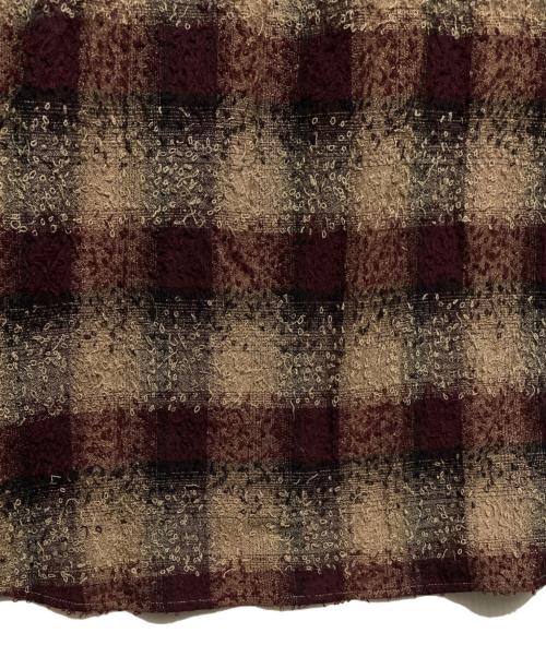 SUGARHILL（シュガーヒル）SUGARHILL (シュガーヒル) HAIRLY PLAID OPEN COLLOR SHIRTS エンジ×ベージュ サイズ:2の古着・服飾アイテム