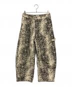 90909090）の古着「Double Knee Ballon Denim Pants」｜ブラック×アイボリー