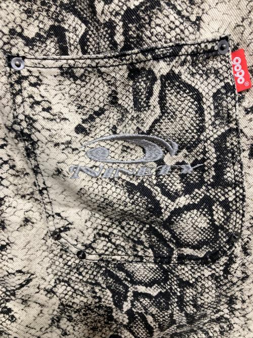 9090（9090）9090 (9090) Double Knee Ballon Denim Pants ブラック×アイボリー サイズ:Sの古着・服飾アイテム