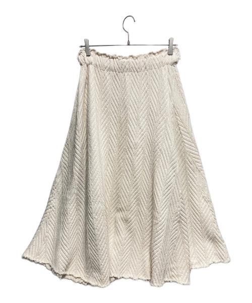 R JUBILEE（アールジュビリー）R JUBILEE (アールジュビリー) ヘリンボーンスカート アイボリー サイズ:Fの古着・服飾アイテム