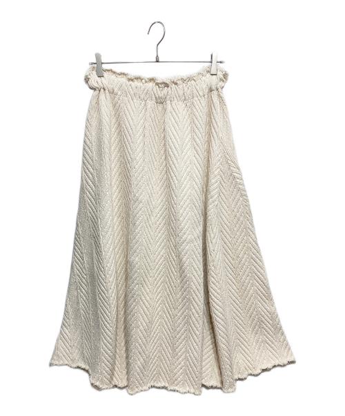 R JUBILEE（アールジュビリー）R JUBILEE (アールジュビリー) ヘリンボーンスカート アイボリー サイズ:Fの古着・服飾アイテム