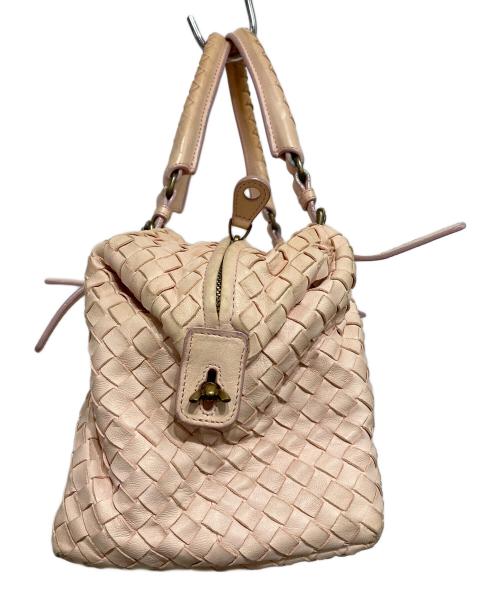 BOTTEGA VENETA（ボッテガベネタ）BOTTEGA VENETA (ボッテガベネタ) レザーミニボストンバッグ ライトピンクの古着・服飾アイテム