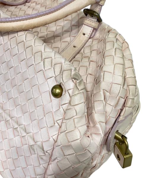 BOTTEGA VENETA（ボッテガベネタ）BOTTEGA VENETA (ボッテガベネタ) レザーミニボストンバッグ ライトピンクの古着・服飾アイテム
