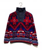 POLO RALPH LAURENポロ・ラルフローレン）の古着「ネイティブ柄ハーフジップフリースプルオーバー」｜レッド×ネイビー