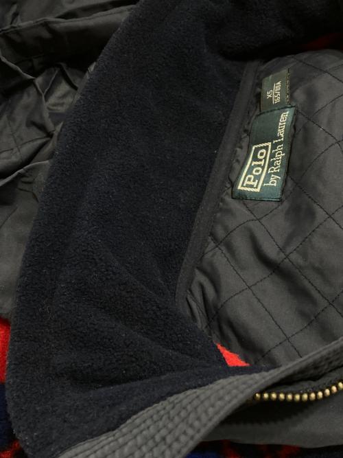 POLO RALPH LAUREN（ポロ・ラルフローレン）POLO RALPH LAUREN (ポロ・ラルフローレン) ネイティブ柄ハーフジップフリースプルオーバー レッド×ネイビー サイズ:XSの古着・服飾アイテム