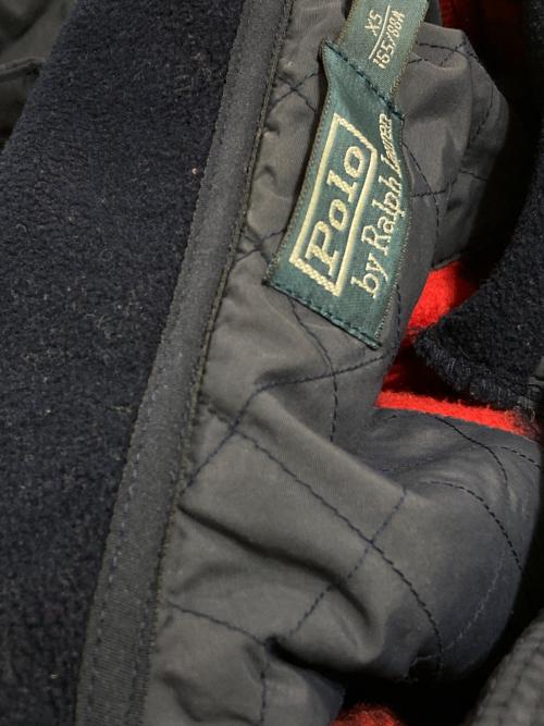 POLO RALPH LAUREN（ポロ・ラルフローレン）POLO RALPH LAUREN (ポロ・ラルフローレン) ネイティブ柄ハーフジップフリースプルオーバー レッド×ネイビー サイズ:XSの古着・服飾アイテム