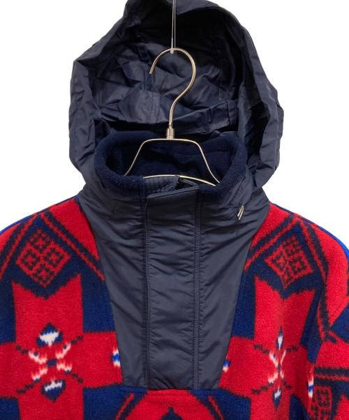 POLO RALPH LAUREN（ポロ・ラルフローレン）POLO RALPH LAUREN (ポロ・ラルフローレン) ネイティブ柄ハーフジップフリースプルオーバー レッド×ネイビー サイズ:XSの古着・服飾アイテム