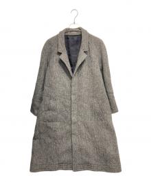 COMME des GARCONS HOMME×Harris Tweed（コムデギャルソン オム×ハリスツイード）の古着「80s ヘリンボーンスタンカラーコート」｜グレー