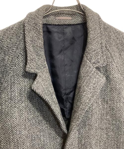 COMME des GARCONS HOMME（コムデギャルソン オム）COMME des GARCONS HOMME (コムデギャルソン オム) Harris Tweed (ハリスツイード) 80s ヘリンボーンスタンカラーコート グレー サイズ:Mの古着・服飾アイテム