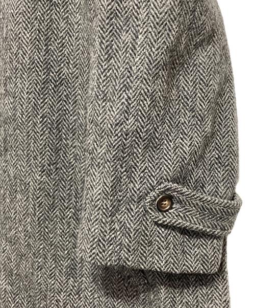 COMME des GARCONS HOMME（コムデギャルソン オム）COMME des GARCONS HOMME (コムデギャルソン オム) Harris Tweed (ハリスツイード) 80s ヘリンボーンスタンカラーコート グレー サイズ:Mの古着・服飾アイテム