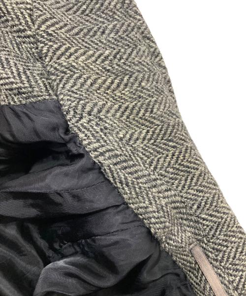 COMME des GARCONS HOMME（コムデギャルソン オム）COMME des GARCONS HOMME (コムデギャルソン オム) Harris Tweed (ハリスツイード) 80s ヘリンボーンスタンカラーコート グレー サイズ:Mの古着・服飾アイテム