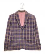 ）の古着「チェックジャケット」｜ブラウン