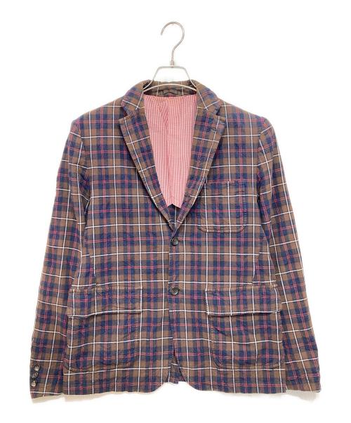 COMME des GARCONS HOMME（コムデギャルソン オム）COMME des GARCONS HOMME (コムデギャルソン オム) チェックジャケット ブラウン サイズ:Sの古着・服飾アイテム