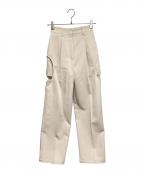 CLANEクラネ）の古着「サイドサークル カット パンツ」｜ベージュ