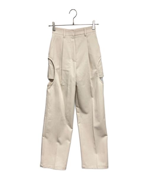 CLANE（クラネ）CLANE (クラネ) サイドサークル カット パンツ ベージュの古着・服飾アイテム