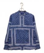 UNDERCOVERアンダーカバー）の古着「カディープルオーバーシャツ」｜ホワイト×ネイビー