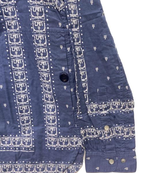 UNDERCOVER（アンダーカバー）UNDERCOVER (アンダーカバー) カディープルオーバーシャツ ホワイト×ネイビー サイズ:3の古着・服飾アイテム