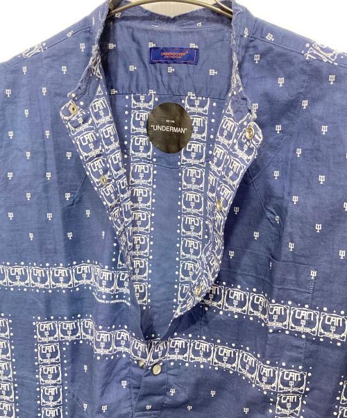 UNDERCOVER（アンダーカバー）UNDERCOVER (アンダーカバー) カディープルオーバーシャツ ホワイト×ネイビー サイズ:3の古着・服飾アイテム