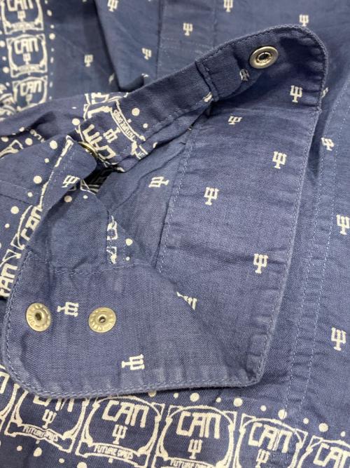 UNDERCOVER（アンダーカバー）UNDERCOVER (アンダーカバー) カディープルオーバーシャツ ホワイト×ネイビー サイズ:3の古着・服飾アイテム