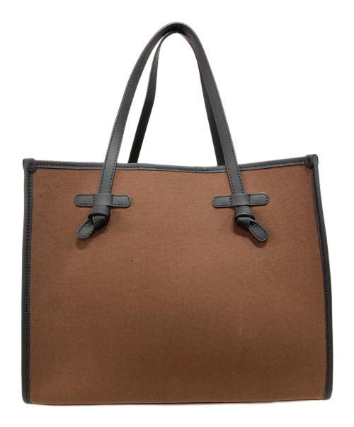 GIANNI CHIARINI（ジャンニ キアリーニ）GIANNI CHIARINI (ジャンニ キアリーニ) MARCELLA TOTE BAG イエロー×ブラウンの古着・服飾アイテム