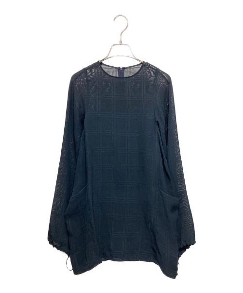 BACCA（バッカ）BACCA (バッカ) レノウェーブ ブロックチェックチュニックワンピース ネイビー サイズ:36の古着・服飾アイテム