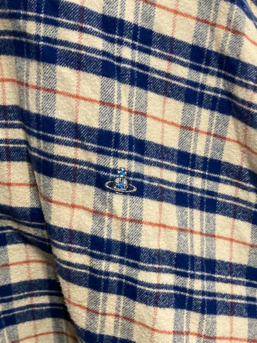 Vivienne Westwood man（ヴィヴィアン ウェストウッド マン）Vivienne Westwood man (ヴィヴィアン ウェストウッド マン) ビッグフランネルシャツ ネイビー×ベージュ サイズ:-の古着・服飾アイテム