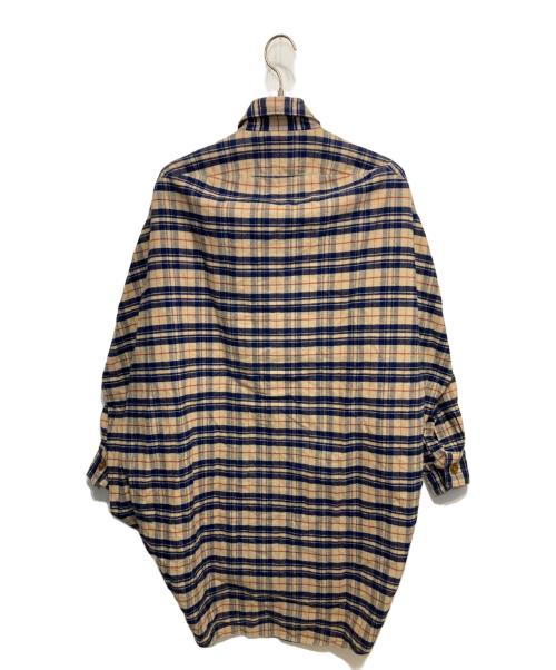Vivienne Westwood man（ヴィヴィアン ウェストウッド マン）Vivienne Westwood man (ヴィヴィアン ウェストウッド マン) ビッグフランネルシャツ ネイビー×ベージュ サイズ:-の古着・服飾アイテム