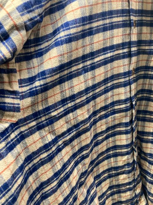 Vivienne Westwood man（ヴィヴィアン ウェストウッド マン）Vivienne Westwood man (ヴィヴィアン ウェストウッド マン) ビッグフランネルシャツ ネイビー×ベージュ サイズ:-の古着・服飾アイテム