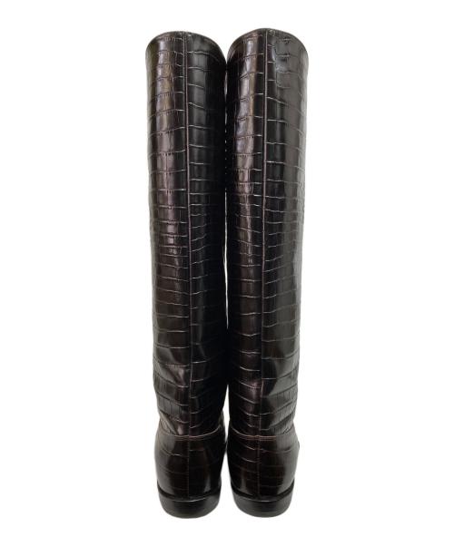 Brenta（ブレンタ）Brenta (ブレンタ) 型押しロングブーツ ブラック サイズ:36の古着・服飾アイテム