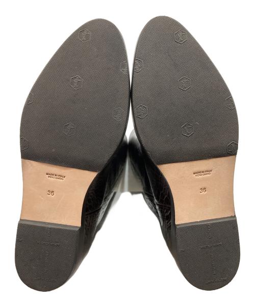 Brenta（ブレンタ）Brenta (ブレンタ) 型押しロングブーツ ブラック サイズ:36の古着・服飾アイテム