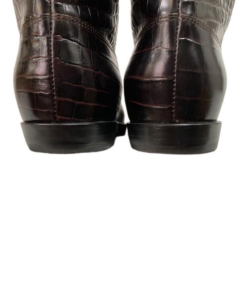 Brenta（ブレンタ）Brenta (ブレンタ) 型押しロングブーツ ブラック サイズ:36の古着・服飾アイテム