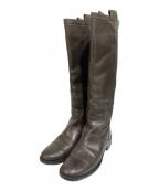 CORSO ROMA 9コルソローマノーヴェ）の古着「レザーロングブーツ」｜グレージュ