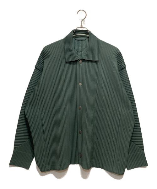 HOMME PLISSE ISSEY MIYAKE（オム プリッセ イッセイ ミヤケ）HOMME PLISSE ISSEY MIYAKE (オム プリッセ イッセイ ミヤケ) プリーツイージーコーチジャケット グリーン サイズ:3の古着・服飾アイテム