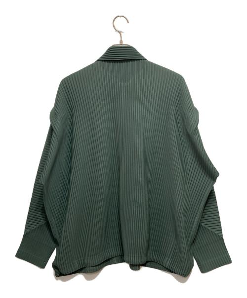HOMME PLISSE ISSEY MIYAKE（オム プリッセ イッセイ ミヤケ）HOMME PLISSE ISSEY MIYAKE (オム プリッセ イッセイ ミヤケ) プリーツイージーコーチジャケット グリーン サイズ:3の古着・服飾アイテム