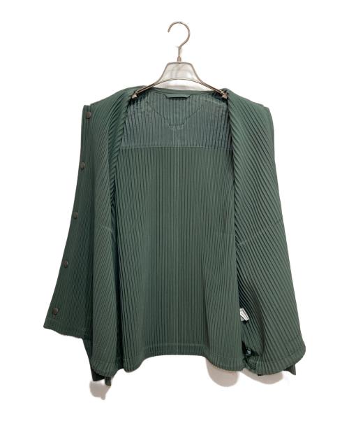 HOMME PLISSE ISSEY MIYAKE（オム プリッセ イッセイ ミヤケ）HOMME PLISSE ISSEY MIYAKE (オム プリッセ イッセイ ミヤケ) プリーツイージーコーチジャケット グリーン サイズ:3の古着・服飾アイテム