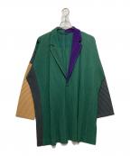 HOMME PLISSE ISSEY MIYAKEオム プリッセ イッセイ ミヤケ）の古着「カラーブロックオーバーサイズジャケット」｜ベージュ×グリーン