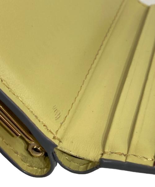 PAUL SMITH（ポールスミス）Paul Smith (ポールスミス) ラブレターがま口3つ折りウォレット イエロー×スカイブルーの古着・服飾アイテム