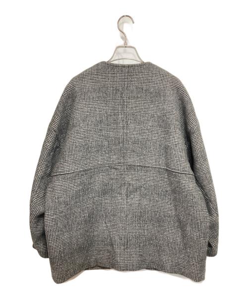 JOURNAL STANDARD（ジャーナルスタンダード）JOURNAL STANDARD (ジャーナルスタンダード) スーパー140ビーバーノーカラーショートコート ブラック×グレー サイズ:FREEの古着・服飾アイテム