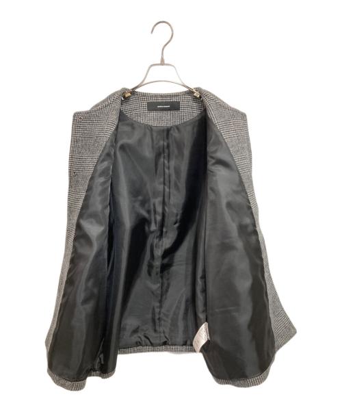 JOURNAL STANDARD（ジャーナルスタンダード）JOURNAL STANDARD (ジャーナルスタンダード) スーパー140ビーバーノーカラーショートコート ブラック×グレー サイズ:FREEの古着・服飾アイテム