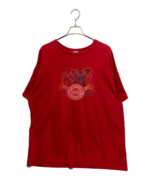THE BEATLES（ビートルズ）THE BEATLES (ビートルズ) CYGNUS (シグナス) アルバムプリントTシャツ レッド サイズ:XXLの古着・服飾アイテム