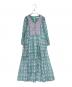 ne quittez pas（ヌキテパ）の古着「Cotton Lurex Tulip Print Yoke Embroidery Dress」｜ブルー